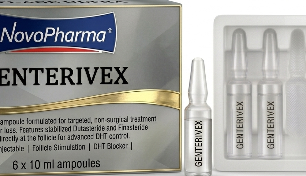 GENTERIVEX Control avanzado de la DHT para la caída del cabello genética. Ampolla tópica / NovoPHarma USA