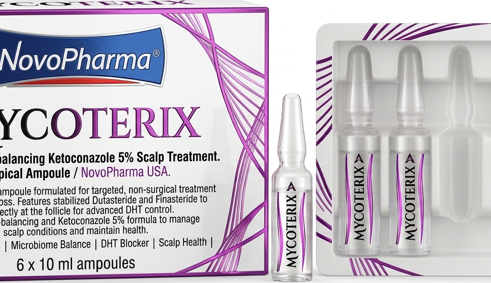 MYCOTERIX Tratamiento capilar con ketoconazol al 5% para equilibrar el microbioma. Ampolla tópica / NovoPHarma USA