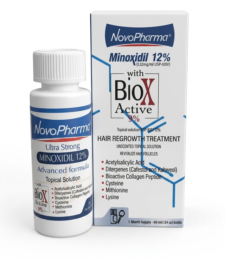Minoxidil 12% USP + BioXactive 9% – Ultra Strong Advanced  / Novopharma USA
