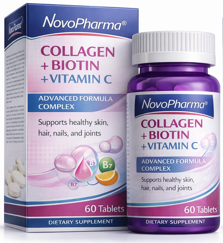 COMPLEJO MULTIVITAMINICO CON COLÁGENO + Biotina + Vitamina C / NovoPharma USA